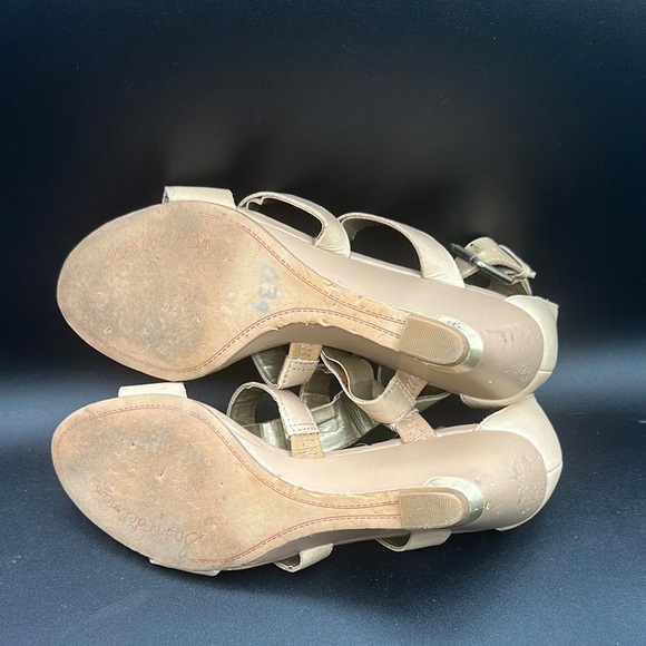 Women's Tan Strappy Sam Edelman Sabrina wedge Sandals size 7.5 - Picture 4 of 7